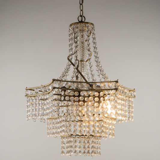 Large Crystal Chandelier 3 tiers