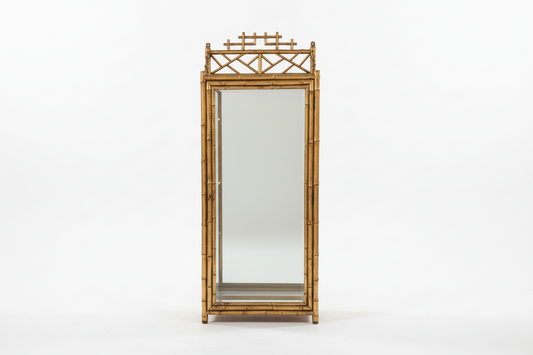 Gilded Bamboo Mirrored Wall Shelf