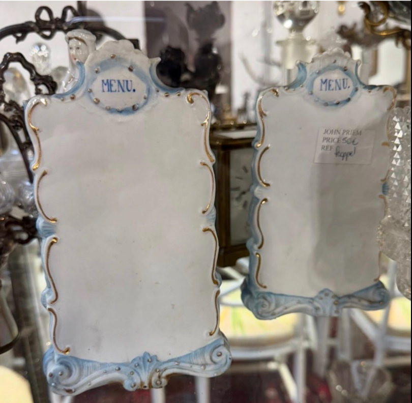 Porcelain Menu Stand