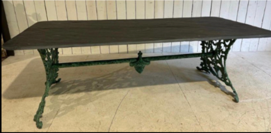 Cast Iron Table with Slate Top Circa 1880