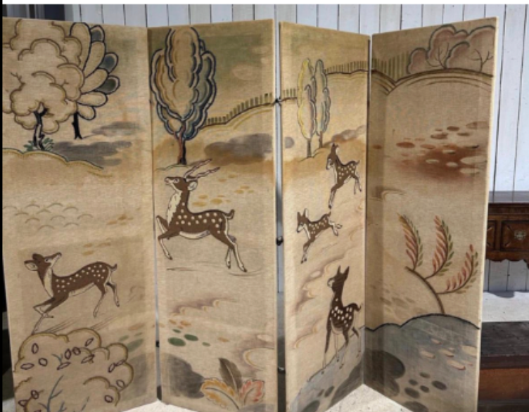 Crewel Work Screen Circa 1930