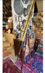 Large Standing Brass Telescope Circa 1850