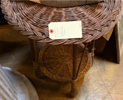 Round Wicker Two Tier Occasional Table