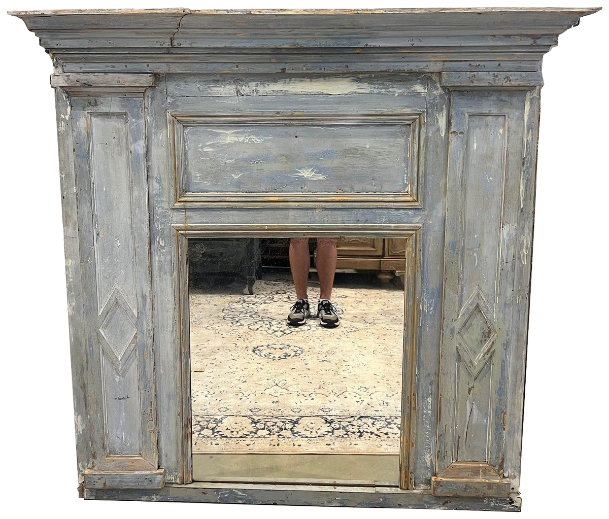 Wood Framed Mantel Mirror - 19th Century on a white background