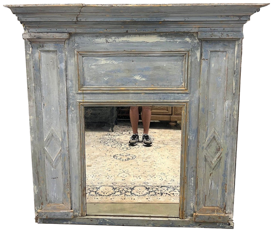 Wood Framed Mantel Mirror - 19th Century on a white background