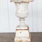 White Cast Iron Urn on Pedestal 27"H x 15"W