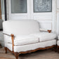 Italian Walnut Framed Upholstered Sofa Loveseat