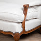 Italian Walnut Framed Upholstered Sofa Loveseat
