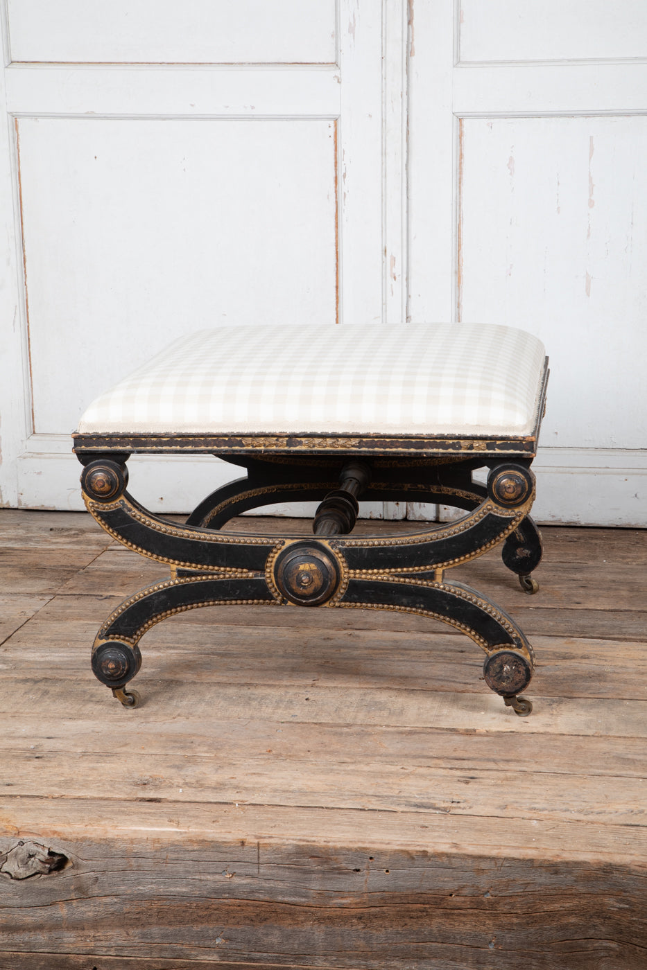 Georgian Fabric Covered Stool