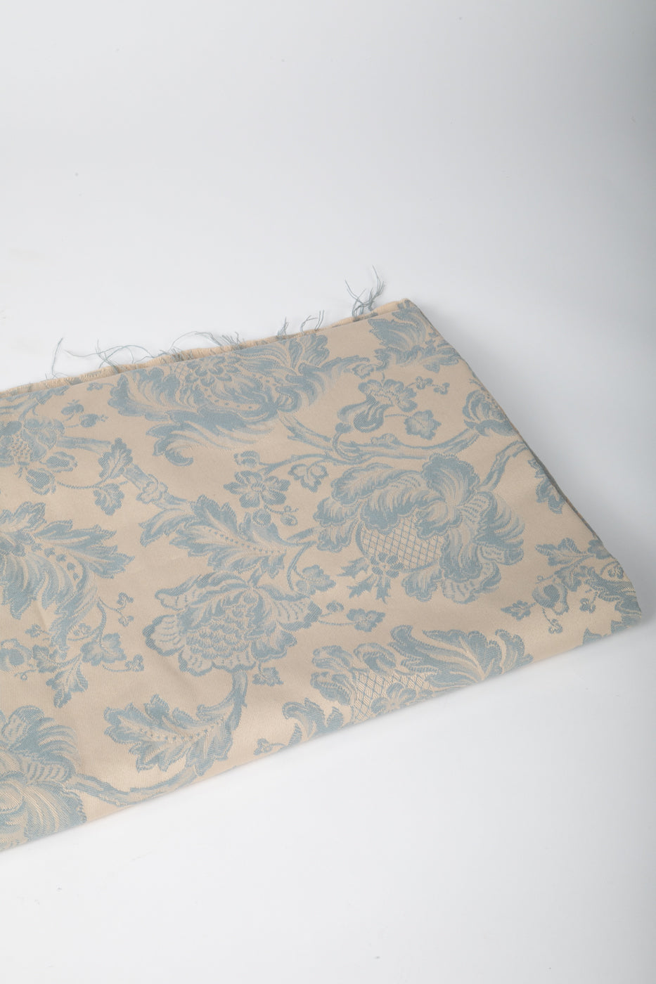 Blue and White Damask Fabric