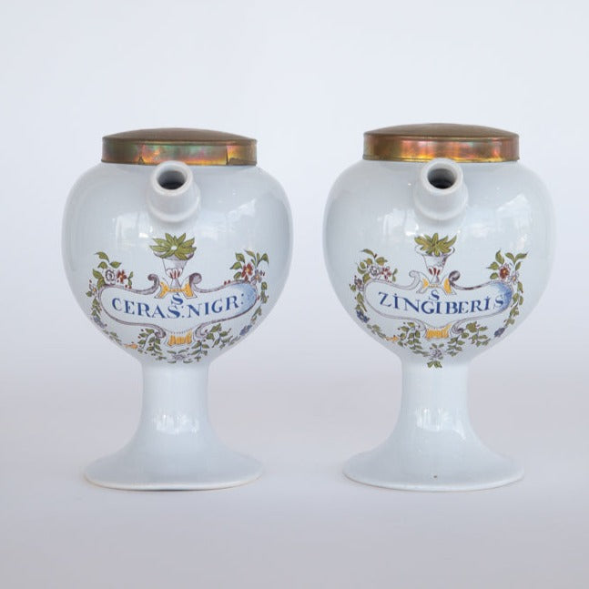 Apothecary Oil Jug with Brass Lid