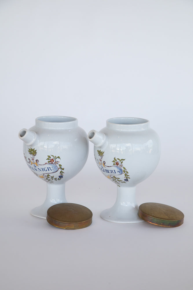 Apothecary Oil Jug with Brass Lid