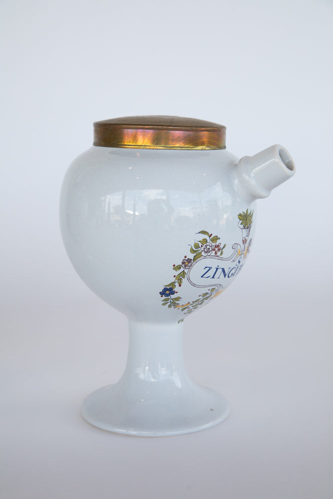 Apothecary Oil Jug with Brass Lid