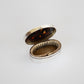 Small Silver Box with Tortoise Shell Top and Leather Bottom
