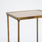 Mid Century Brass and Leather End Table