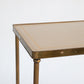 Mid Century Brass and Leather End Table