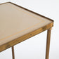 Mid Century Brass and Leather End Table