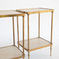 Mid Century Brass and Leather End Table