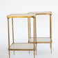 Mid Century Brass and Leather End Table