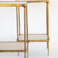 Mid Century Brass and Leather End Table