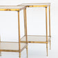 Mid Century Brass and Leather End Table