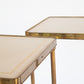 Mid Century Brass and Leather End Table