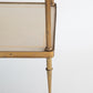 Mid Century Brass and Leather End Table