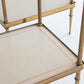 Mid Century Brass and Leather End Table