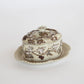 Biedermeier Mettlach Villeroy and Boch Fluted Stoneware Butter Dish