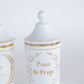Apothecary Oil Jar with Lid and Gold Accents