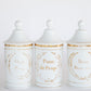 Apothecary Oil Jar with Lid and Gold Accents