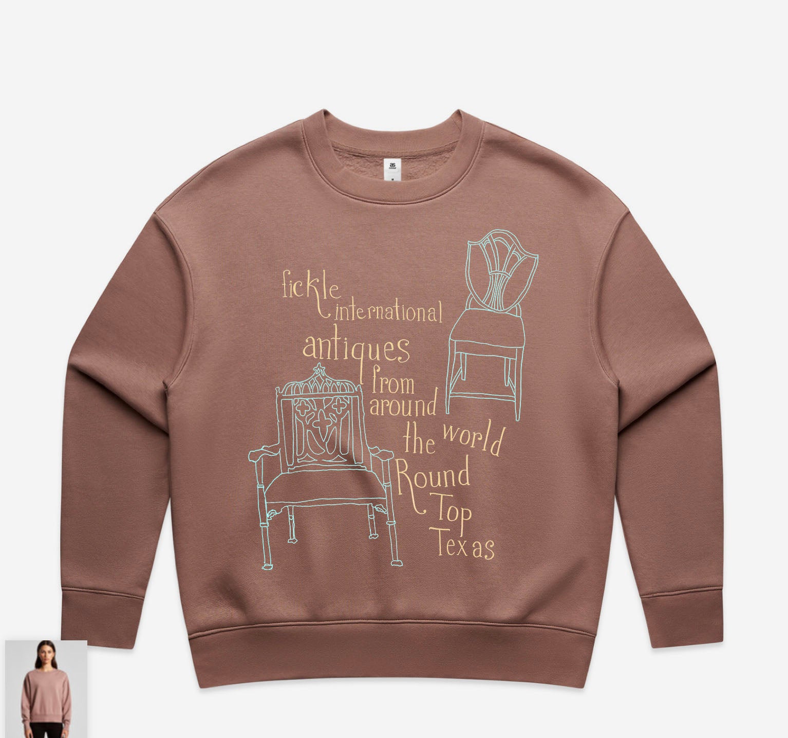 Fickle Design Fickle Chair Design Sweatshirt - Hazy Pink – Fickle International Antiques