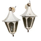Pair Outdoor Lantern Wall Light French Metal Glass Sconce Exterior Porch