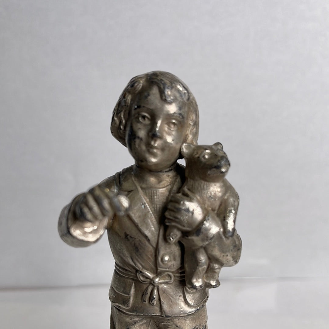 Statue of Boy Pocket Watch Holder Missing Hook