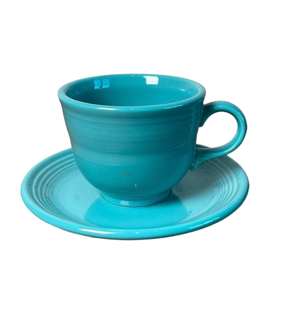 Turquoise Fiestaware Cup and Saucer