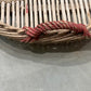 Grape Sorting Basket with Red Writing and Red Handles