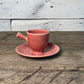 Vintage Fiestaware Peony Stick Handle Demitasse Cup & Saucer Set