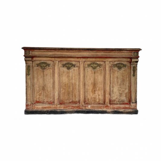 French Bar with Touches of Red and Metal Detail Circa 1910
