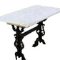 Marble Top Bistro Table - White Top Black Base