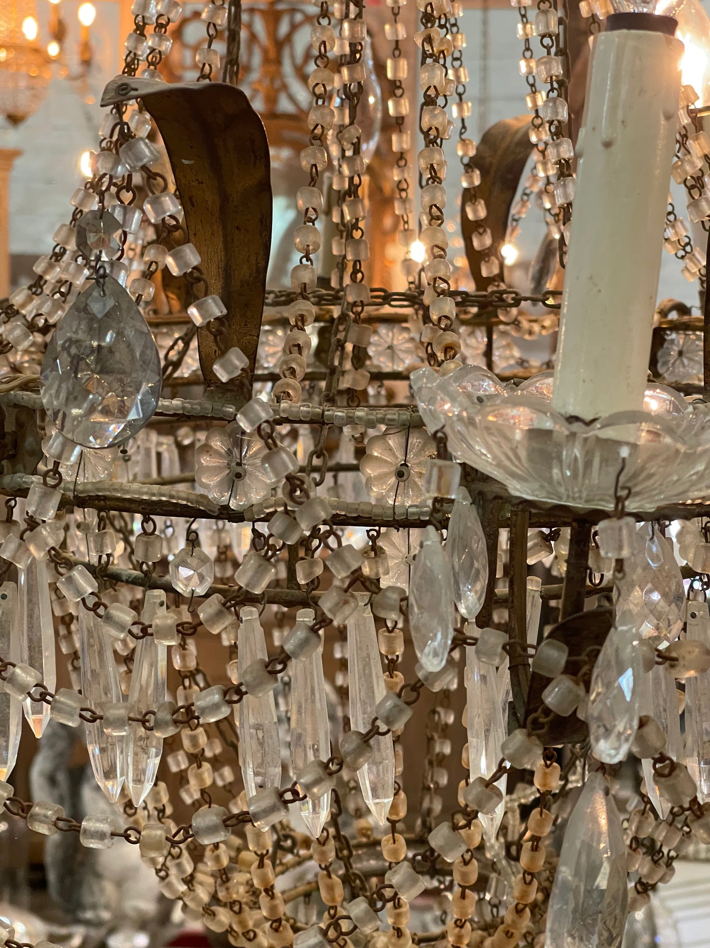 Crystal Chandelier with Smoke Drop