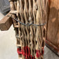 Grape Sorting Basket with Red Writing and Red Handles