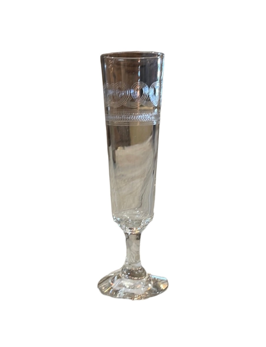 Art Nouveau French Etched Champagne Glasses