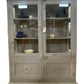 Vintage French Beige Display Case With 2 Glass Doors