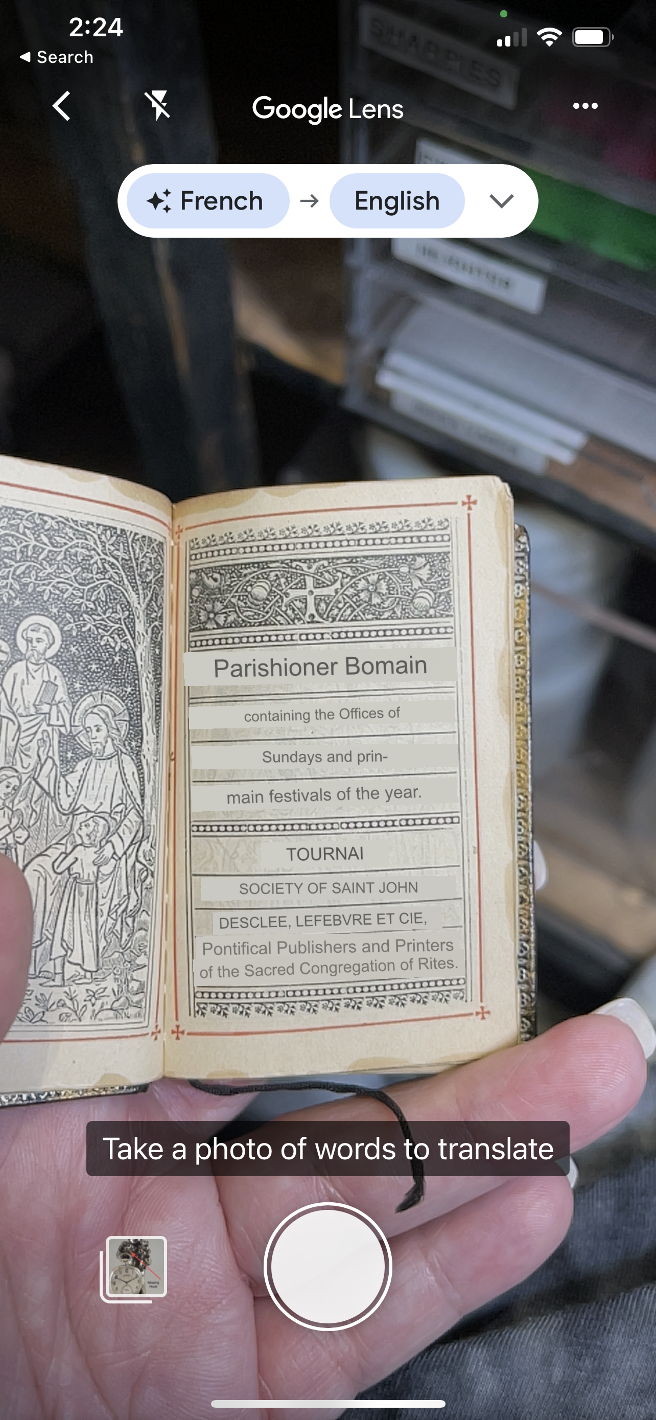 Small “Roman Parishioner” Book in French