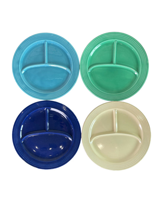 Set of 4 Vintage Homer Laughlin Fiesta Fiestaware Compartment Plate 10"