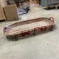 Grape Sorting Basket with Red Writing and Red Handles
