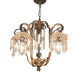 Glass with Drop Crystals Chandelier  - Small 5 Light