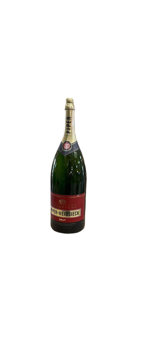 Large Magnum Piper Heidsieck Glass Champagne Bottle