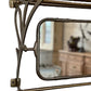 Metal Replica Train Shelf Rack with Mirror and Hooks