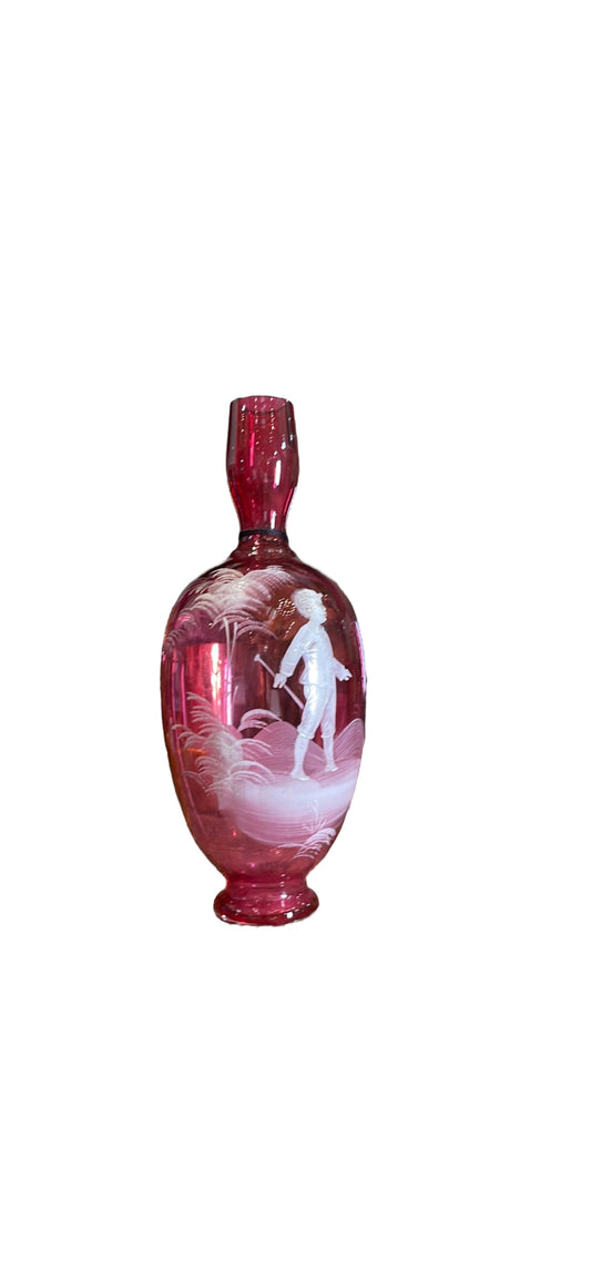 Cranberry Glass Vase 1900 CA41